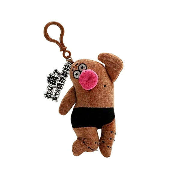 KUFptva Colorful Plush Keychain Sausage Mouth Toy Charm Keyring Animal Plush Key Rings for Daily Commutes and Social Event