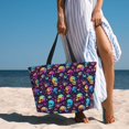 thumbnail image 6 of Daiia mushroom Skull star Beach Travel Bag - Water-Resistant Beach Bag, Lightweight Tote with 7 Pockets for Women and Men - Gym,Pool,Camping,Reusable Grocery Bag, 6 of 7