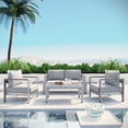 thumbnail image 1 of Modway Shore Ensemble de Canapé Sectionnel d'Extérieur en Aluminium de 6 Pcs pour Patio, Gris Argenté, 1 of 7
