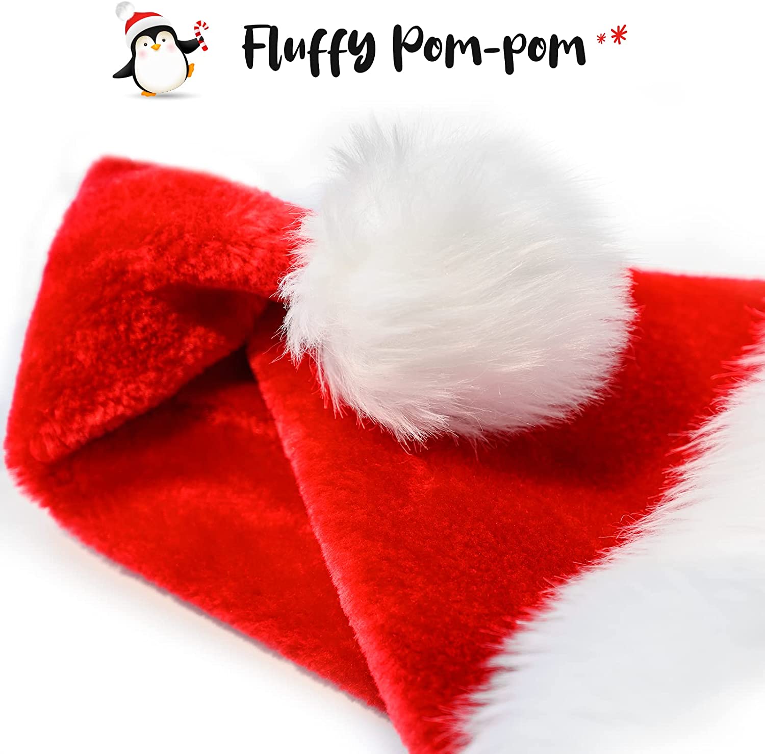 CAREFORM Baby Santa Hat,Baby Christmas Hat,Toddler Santa Claus Hats,Newborn Santa Hat for Baby Girl Boy First Christmas