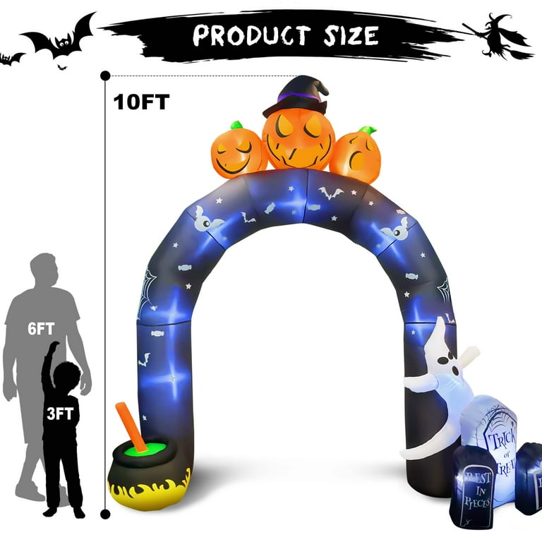GVDV 10 FT Halloween Inflatables Archway Outdoor Decorations