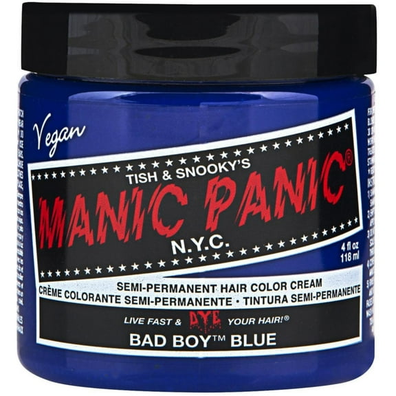 Manic Panic Semi-Permanent Hair Color Cream, Bad Boy Blue, 4 fl oz