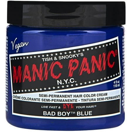 Manic Panic Semi-Permanent Hair Color Cream, Bad Boy Blue 4 (Best Hair Color For Boys)