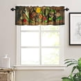thumbnail image 3 of Colourful Spices Kitchen Valance, Rustic Farmhouse Various Herbs Cooking Wooden Board Pattern Print Short Window Treatment for Kitchen Decor, 54x18in, 3 of 5