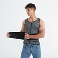thumbnail image 4 of Chaleco deportivo de neopreno moldeador de cuerpo con doble cinturón para hombre, talla europea y americana, 4 of 5