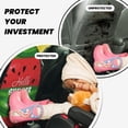 thumbnail image 4 of Fuzoiu Watermelon Hello Summer Print 2 Pack Kick Mat Back Seat Protector With 3 Storage Pockets, Universal Car Seat Back Organizer For Kids Pets, Waterproof Backseat Protector For Most Car, 4 of 8