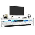 thumbnail image 2 of ChVans Large LED TV Stand for 70/75/85" TV, Living Room Entertainment Center w/LED Lights & Storage Drawers Furniture, White Marbling High Gloss TV Cabinet Console Table-70.9", 2 of 9