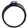 thumbnail image 3 of Luxe Jewelry Designs Women's Black Ion Plated Stainless Steel Engagement Ring with Amethyst CZ -, 3 of 4