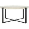 thumbnail image 5 of SAFAVIEH Navya Round Coffee Table, White Wash Top/Black Legs, 5 of 10