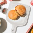 thumbnail image 4 of Square Grill Plate Non Stick Coating Resuable Dish Drying Tray Food Transfer with Short Handle (White), 4 of 9