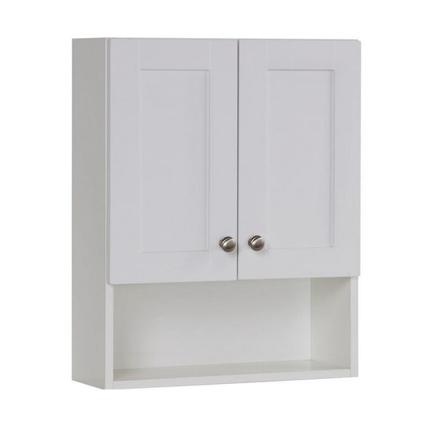 Del Mar 21 In W X 26 H 8 D Over The Toilet Bathroom Storage Wall Cabinet White Com - Over Toilet Wall Cabinet White