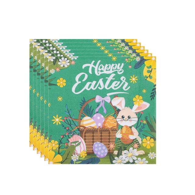 C Animals Easter Bunny Printed Paper Napkins Disposable Thick Paper Party Decor 20 Count Style C