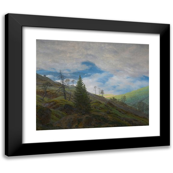 Caspar David Friedrich 14x12 Black Modern Framed Museum Art Print Titled - Sunblick in the Giant Mountains (Sunburst in the Riesen Mountains)
