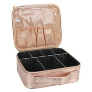 Relavel Travel Makeup Train .. Case Makeup Cosmetic Case .. Organizer Portable Artist Storage .. Bag with Adjustable Dividers .. for Cosmetics Makeup Brushes .. Toiletry Jewelry Digital (Rose .. Gold)