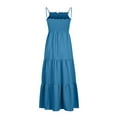 thumbnail image 6 of Alkepwun Women's Plus Size Sun Dresses Summer Casual Spaghetti Strap Smocked Tired Maxi Dress Flowy Backless Beach Long Dresses, 6 of 7