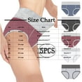 thumbnail image 2 of 5 Pack High Waist Panties for Women Tummy Control Plus Size Cotton Underwear Full Coverage Comfy Ladies Briefs M, 2 of 7