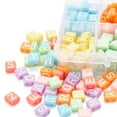 thumbnail image 6 of 1Box 240Pcs 8 Colors Opaque Acrylic Multi-Strand Links for Tile Elastic Bracelets Making Rectangle with Random Letter Mixed Color 8x9x4.5mm Hole: 1.5mm 30pcs/color DIY, 6 of 8