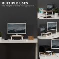 thumbnail image 5 of VIVO 15" Desktop Stand Monitor Riser, Desk Organizer, Light Wood Top, White Legs, 5 of 9