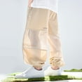 thumbnail image 4 of Juslio Boys Pants Solid Pockets Breathable Thin Mosquito Proof Mid Size Summer Pocket Khaki, 4 of 5
