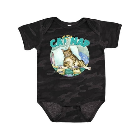 

Inktastic Cat Nap Cute Sleeping Cat Gift Baby Boy or Baby Girl Bodysuit
