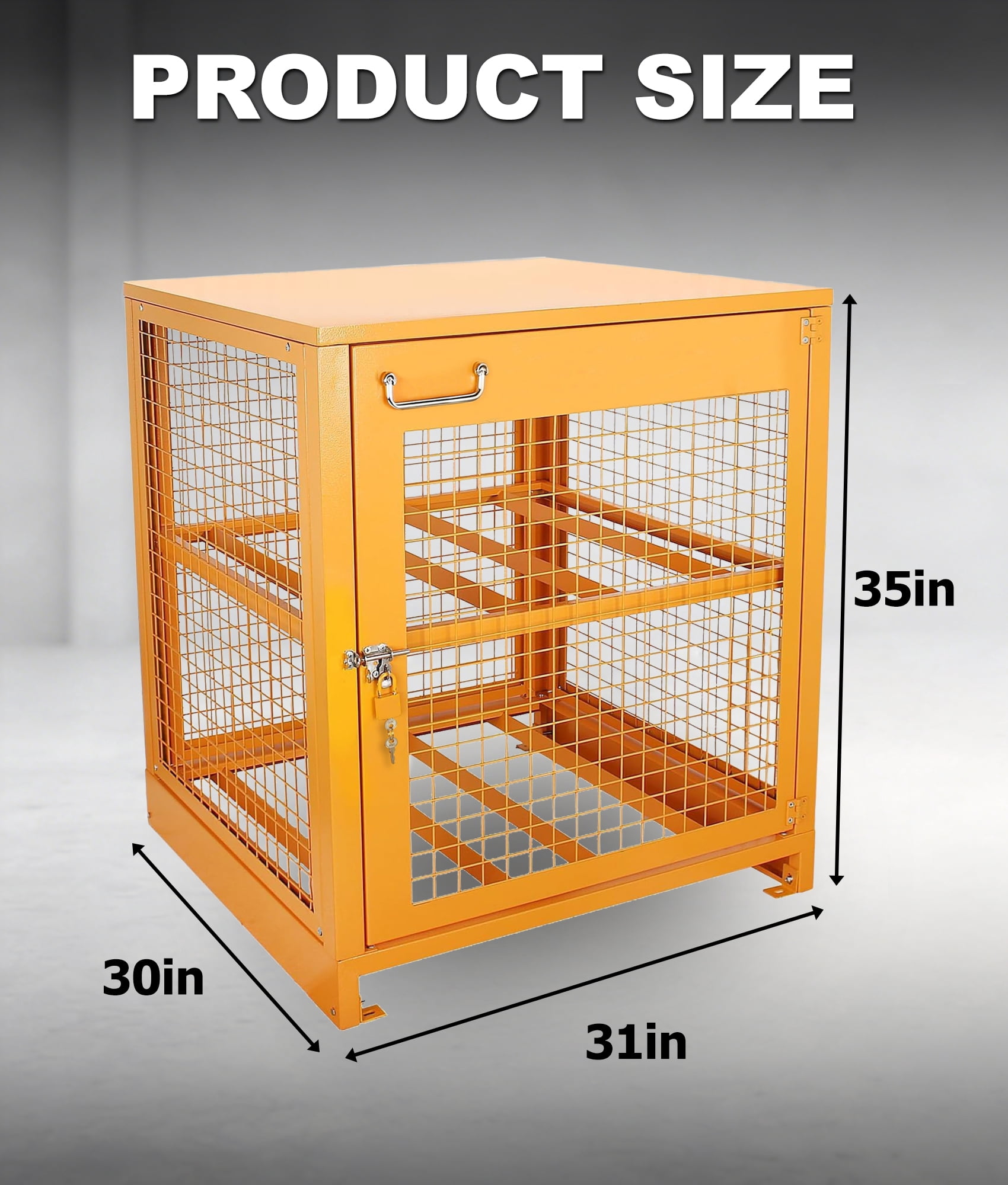 Esheno Locking Steel Storage Cabinet 35 inch Expandable Metal Door Magnetic Closure Adjustable Shelves Heavy Duty Hinges for Tools Supplies Equipment