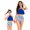 Blue, variant on GYRATEDREAM Mommy and Me Bathing Suits Family Matching Swimsuits Two Pieces Ruffles High Waisted Flounce Bikini Set Summer Beachwear