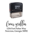 thumbnail image 1 of Printtoo Calligraphie Personnalisée Retour d'Adresse Familiale Tampon en Caoutchouc, 1 of 6
