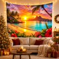 thumbnail image 3 of Tropical Sunset Beach With Palm Trees, Romantic Coastal Style for Beach Lovers, Coastal Wall Art, Housewarming Gift, Tapestry Wall Hanging for Bedroom and Living Room, 3 of 7
