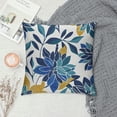 thumbnail image 2 of Fenyluxe Navy Blue Summer Outdoor Pillow Covers Aqua Teal Mustard Yellow Dahlia Floral Decor Throw Pillows Modern Geometry Flower Decorative Cushion Cases for Couch Bed Decorations 18x18in, 2 of 5