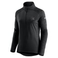 thumbnail image 2 of Women's Black/Heathered Charcoal San Jose Sharks Authentic Pro Travel & Training Raglan Quarter-Zip Jacket, 2 of 3