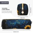 thumbnail image 3 of Fotbe Oil Starry Sky Sunflower Estuche para Lápices de Cuero con Estampado, Estuche con Cremallera Resistente, Organizador Compacto y Elegante para Papelería, 3 of 7
