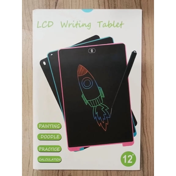 Lcd Writing Tablet 12" Colorful Drawing Pad Board With Pen Pink/Blue Toy/Gift