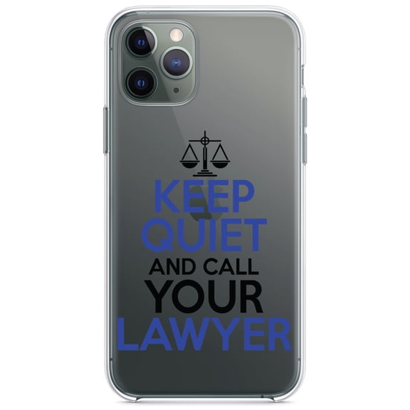 DistinctInk Clear Shockproof Hybrid Case for iPhone 13 Pro MAX (6.7" Screen) - TPU Bumper Acrylic Back Tempered Glass Screen Protector - Keep Quite & Call Your Lawyer