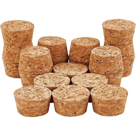 20 Pcs Cork Stoppers for Bottles 3.3-3.9x2cm/1.3-1.54x0.79 Inch Tapered Cork Stoppers Replacement Corks Beverage Stoppers Wine Bottle Cork Lids for Wine Making Craft Beer Bottle