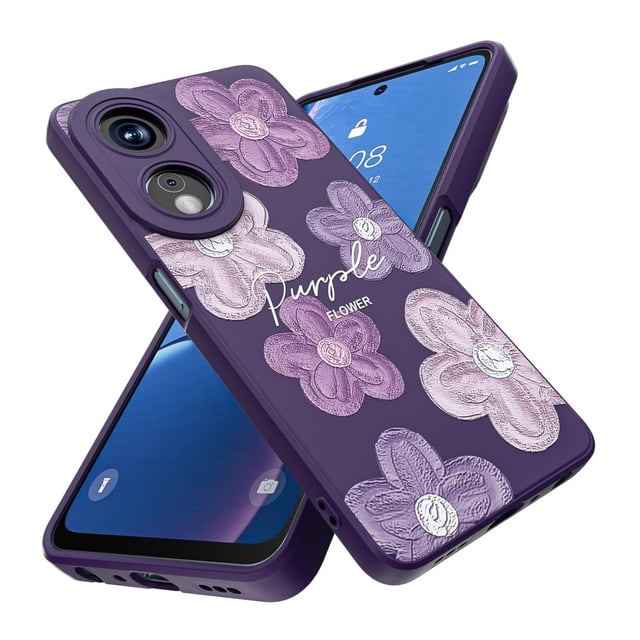 Threehao Funda para OPPO A98 5G Case Uso Rudo, Ultra Delgado Flexible Púrpura Suave TPU Silicona Car