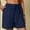 Dark Blue, variant on LEBONYARD High Waist Yoga Shorts for Women,Women's Casual Shorts for Comfortable Wear,,Women's Cotton Linen Shorts Solid Color Comfortable Elastic Wide Leg Casual Shorts
