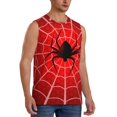 thumbnail image 2 of Xecao Spider Web1 Print Men's Tank Top: Sleek Sleeveless Tee for Casual Sports and Beach Occasions-X-Large, 2 of 7