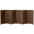 thumbnail image 2 of Red Lantern 3 ft. Short Woven Fiber Folding Screen - Dark Mocha - 6 Panel, 2 of 7