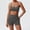 Gray(Bras + Shorts), variant on PISONIC Women 2 Piece Workout Sets Padded Halter Sports Bras High Waisted Biker Shorts Yoga Outfits