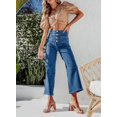 thumbnail image 4 of Pantalones vaqueros Sidefeel para mujer, pierna ancha, cintura alta, azul, talla 4, 4 of 7