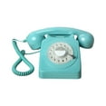 thumbnail image 2 of Téléphone Filaire de Bureau à Cadran Rotatif Vintage Téléphone Rétro Bleu, 2 of 10