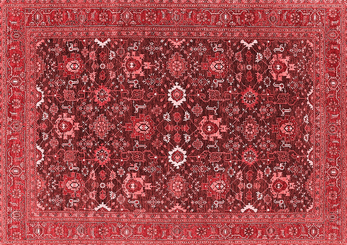 Ahgly Company Indoor Rectangle Oriental Red Industrial Area Rugs, 6' x