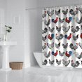 thumbnail image 2 of White Chicken Folk Pattern Shower Curtain 84"x72" ,Bathroom Decorative Shower Curtains Set with 12 Hooks,Modern Waterproof Washable Shower Curtain, 2 of 6