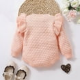 thumbnail image 5 of BLVB Newborn Fall Winter Clothes Baby Girl Sweater Ruffle Long Sleeve Knit Pullover Sweatshirt Romper Warm Infant Outfits, 5 of 6
