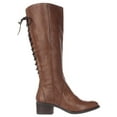 thumbnail image 3 of womens steve madden laceup wide calf boots - cognac, 3 of 7