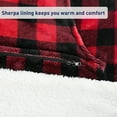 thumbnail image 3 of Catalonia Wearable Fleece Throws Blanket with Sleeves and Pocket for Women Men, Could Wrap Full Body Blanket Robe for Lounge Couch 70" x 52"，Machine Washable, Red, 3 of 6