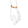 thumbnail image 2 of Bling Jewelry Womens Horse Bit Leather Double Wrap Bracelet White Orange Brown, 2 of 5