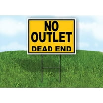 Single Sided Sign NO OUTLET DEAD END YELLOW BLACK Yard Sign ROAD SIGN with Stand