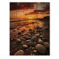 thumbnail image 3 of Designart "Seashore Dusk Radiant Shine" Nautical & Beach Print on Natural Pine Wood, 3 of 5