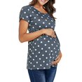 thumbnail image 3 of Gerichy Women's Maternity Tops Short Sleeve Side Ruching Round Neck Shirt Pregnant Shirt Maternity Blouse, 3 of 6